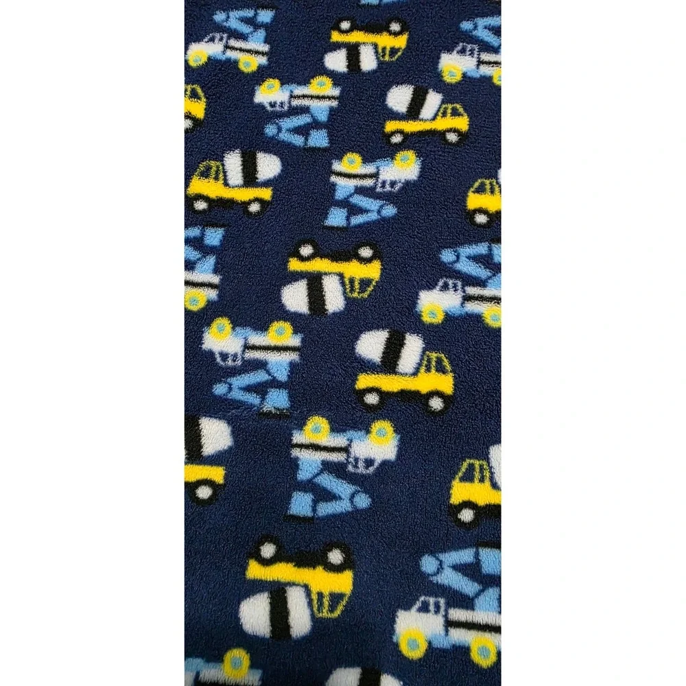 Baby Gear Navy Blue Construction Truck Fleece Baby Blanket 30x40